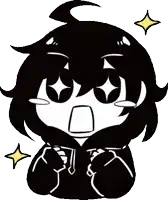 a black and white cartoon character with a surprised look on his face and a yellow star above his head .