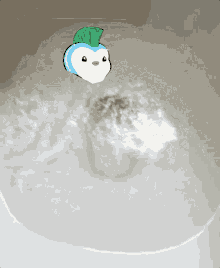 a cartoon of a penguin with a green mohawk on his head