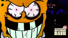 a poster for spongebob 's sponge bash showing a cartoon character
