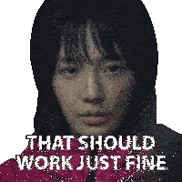 a picture of a woman with the words that should work just fine above her
