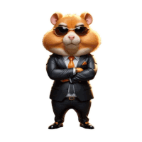 a cartoon hamster wearing a suit and tie with his arms crossed