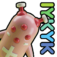 a sticker that says ' inkymik ' on it with a cartoon character