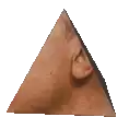 barack obama 's face is cut into a triangle .