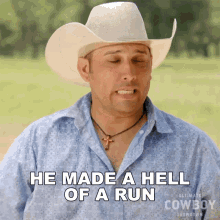 He Made A Hell Of A Run Juan Carlos Montes GIF - He Made A Hell Of A Run Juan Carlos Montes Ultimate Cowboy Showdown Season2 GIFs