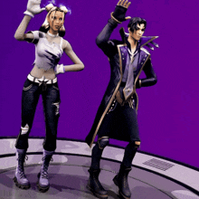a man and a woman are standing next to each other