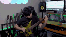 Playing Guitar Andrew Baena GIF - Playing Guitar Andrew Baena Frown GIFs