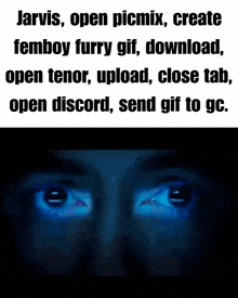 jarvis open picmix create femboy furry gif download open tenor upload close tab open discord send gif to gc .