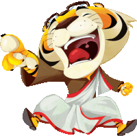 Pointing Tiger Laughs Wholeheartedly Sticker - The Bengal Tiger Google Stickers