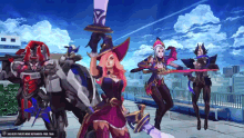 a group of cartoon characters are standing on a rooftop and one of them has a sword with the letters x on it