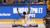 a basketball game is being played on monday at 7pm et