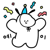 a cartoon drawing of a butterfly wearing a party hat