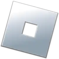 a white square with a hole in the middle on a white background