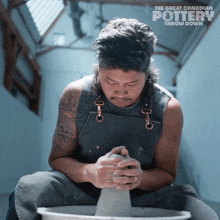 Sculpturing Brendan Tang GIF - Sculpturing Brendan Tang Great Canadian Pottery Throw Down GIFs