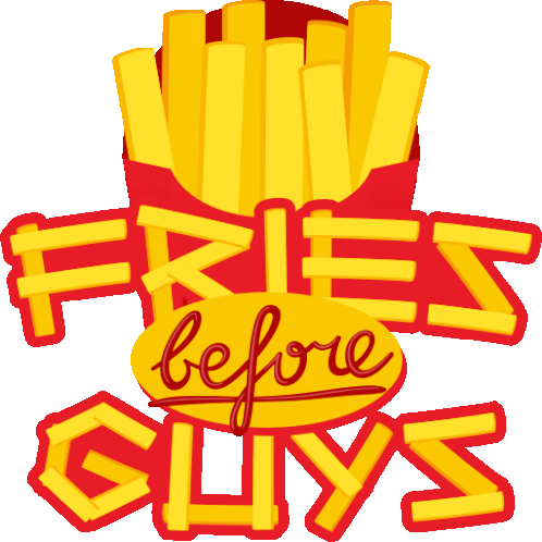 Fries Before Guys Woman Power Sticker - Fries Before Guys Woman Power Joypixels Stickers