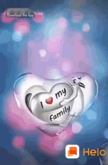 i love my family mom and dad bhai heart balloon