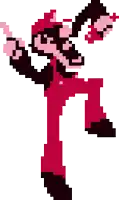 a pixel art drawing of mario holding a gun