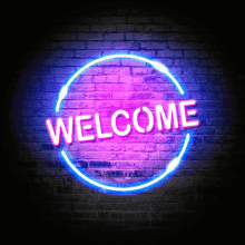 Welcome Sign GIF - Welcome Sign Neon GIFs