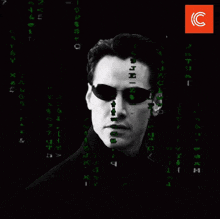 a black and white photo of a man with sunglasses and the words only coinmetro on the bottom