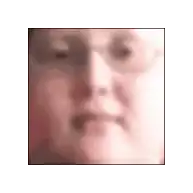 a blurry picture of a man 's face with glasses on a white background .