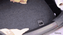 the word werbung is on the bottom of a car trunk