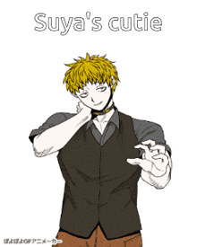 a drawing of a man with the name suya 's cutie