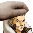 a pixel art of a man wearing a hat and a jacket .