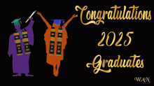 congratulations 2025 graduates with a black background