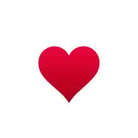 a red heart on a white background with a gradient