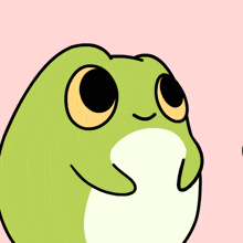 a cartoon frog says " you 're sweet " with a pink background