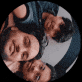 a group of people are posing for a picture with their heads together