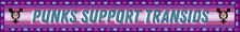 a purple banner that says punks support transids on it