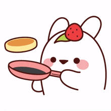 white rabbit red cheek cooking pancake