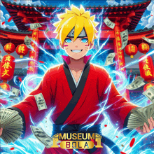 a poster for museum bola shows a cartoon character