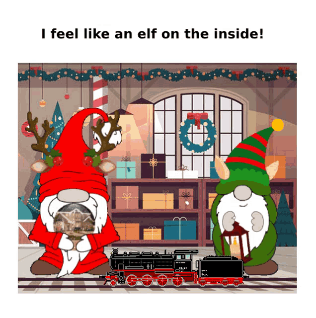 animated santa and elves