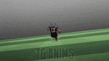 a close up of a cartoon character with the word tgnms written on the bottom