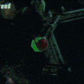 a green screen with the word read at the top of it