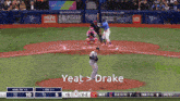 a baseball game is being played with advertisements for papa john 's and 50 pizzas