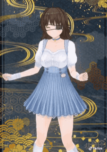 a tiktok video of a girl in a dress