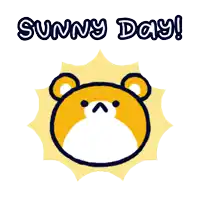 an illustration of a teddy bear with the words sunny day above it