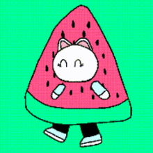 Watermelon Cat GIF - Watermelon Cat Walking GIFs