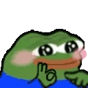 a green frog is making a thumbs up sign with his hands .
