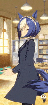 a cartoon drawing of a girl with a horse 's tail