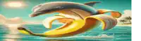 a painting of a dolphin coming out of a banana