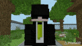 a man in a suit and tie is in a minecraft game