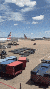 an american airlines plane sits on the tarmac