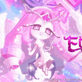 a pink and white cartoon character with the words i 'll make you a happy cookie
