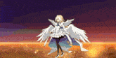 a pixel art of a girl with wings and a crown on her head