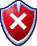 a red shield with a white cross on it