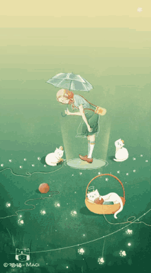 Anime Umbrella GIF - Anime Umbrella Cat GIFs