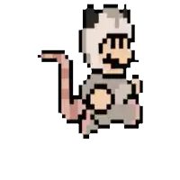a pixel art of a rat with a long tail .